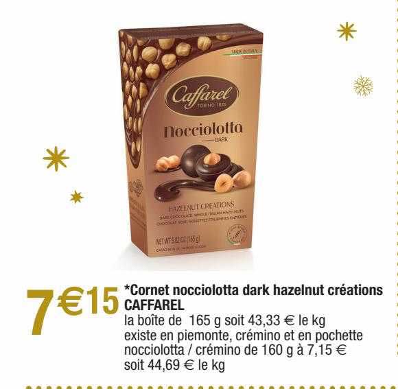 cornet nocciolotta dark hazelnut créations caffarel