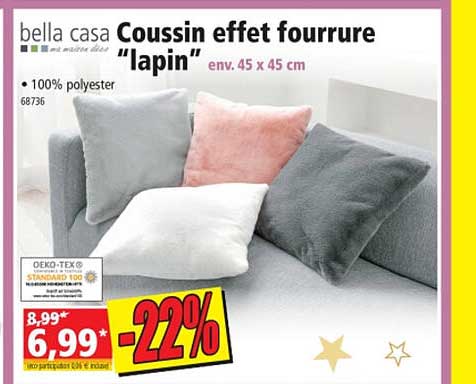 Coussin Effet Fourrure Bella Casa