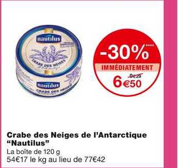 crabe des neiges de l'antarctique "nautilus"