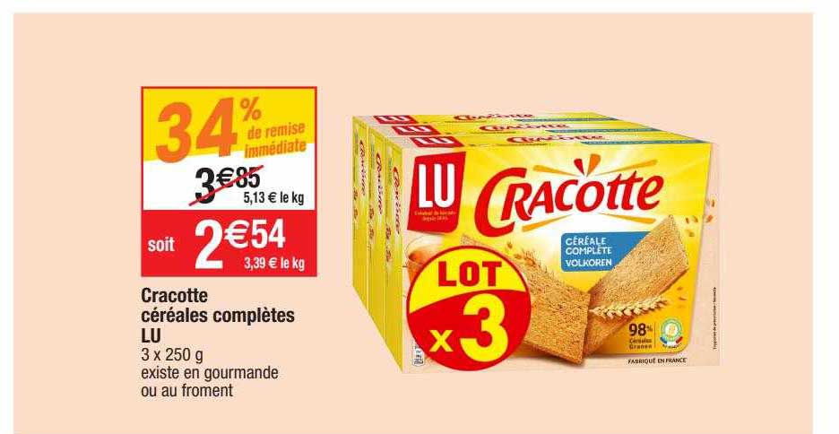 cracotte céréales complètes lu