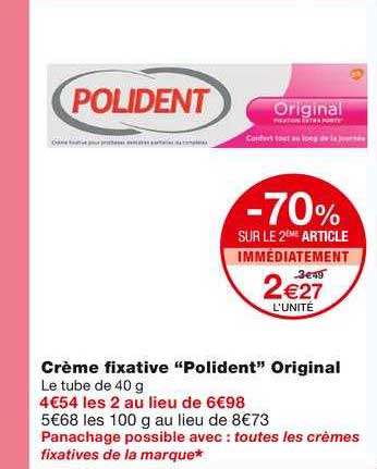 crème fixative "polident" original