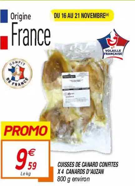 cuisses de canard confites x4 canards d'auzan