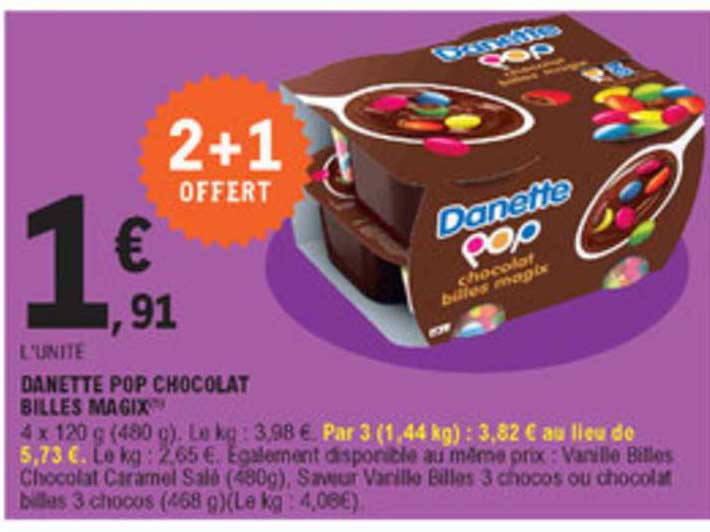 danette pop chocolat billes magix
