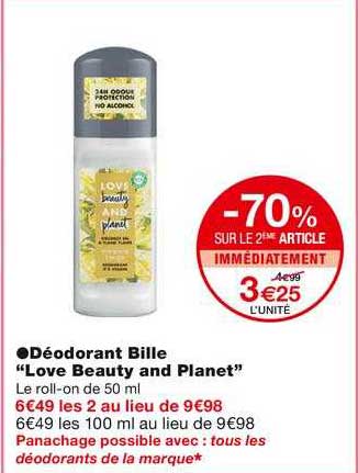 déodorant bille "love beauty and planet "
