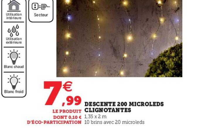 descente 200 microleds clignotantes