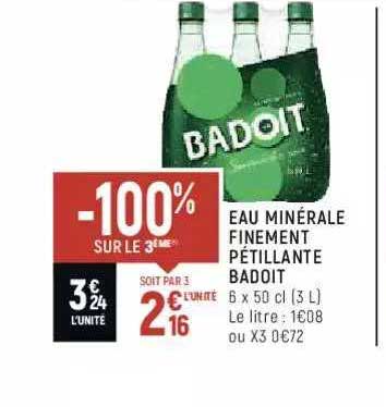 eau minérale finement pétillant badoit