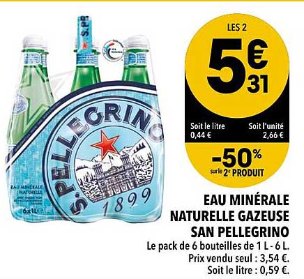 eau minérale naturelle gazeuse san pellegrino