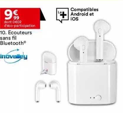 écouteurs sans fil bluetooth inovalley