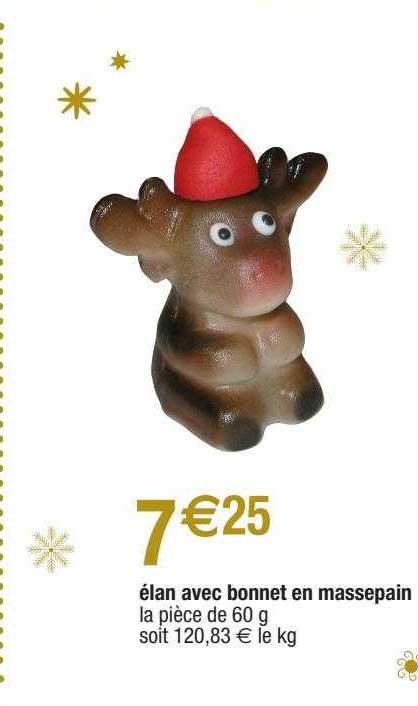 élan avec bonnet en massepain