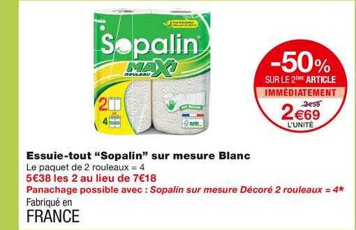 essuie-tout "sopalin" sur mesure blanc