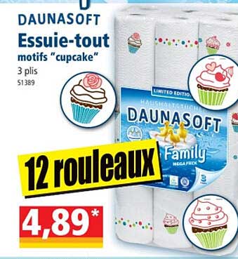 essuie-tout motifs "cupcake" daunasoft