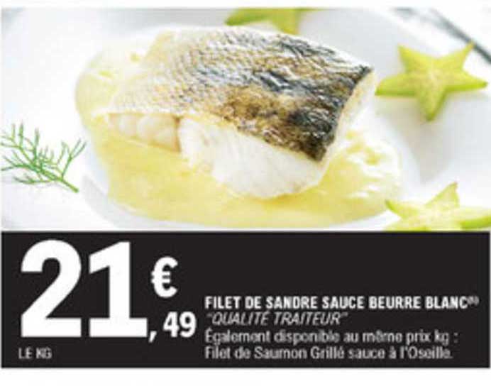Filet De Sandre Sauce Beurre Blanc "qualité Traiteur"