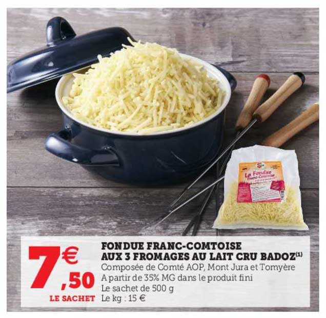fondue franc-comtoise aux 3 fromages au lait cru badoz