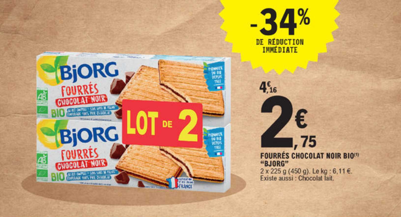 Fourrés Chocolat Noir Bio "bjorg"