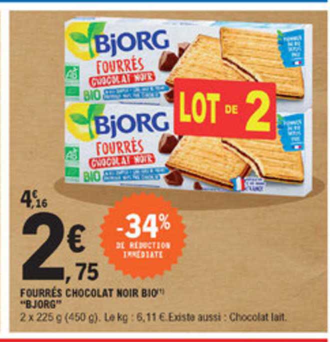 Fourrés Chocolat Noir Bio "bjorg"