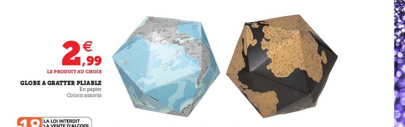 globe à gratter pliable