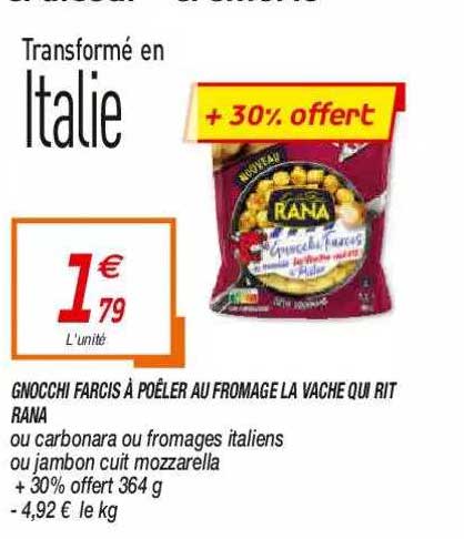gnocchi farcis à poêler au fromage la vache qui rit rana