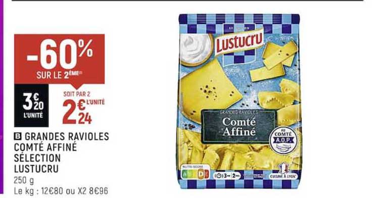 grandes ravioles comté affiné sélection lustucru