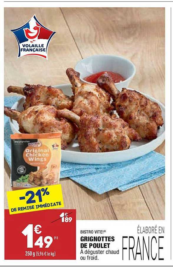 grignottes de poulet bistro vite