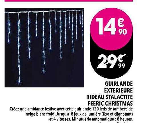 guirlande extérieure rideau stalactite féeric christmas