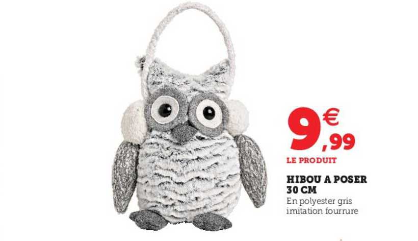 Hibou à Poser 30 Cm