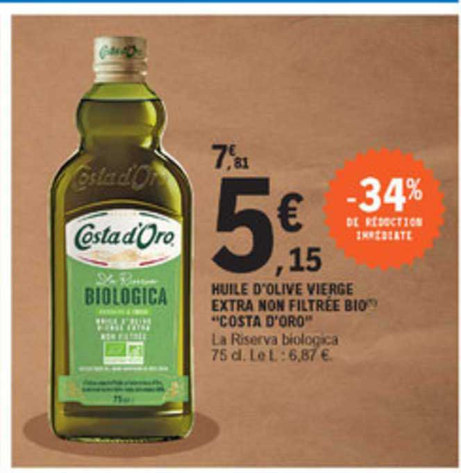 huile d'olive vierge extra non filtrée bio "costat d'oro"