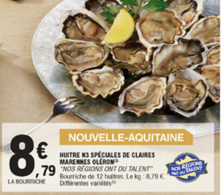 huître n°3 spéciales de claires marennes oléron "nos régions ont du talent"