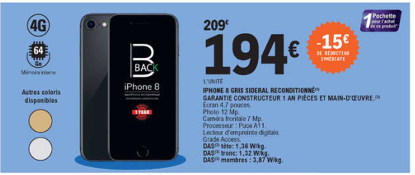 iphone 8 gris sideral reconditionné