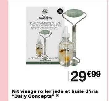 kit visage roller jade et huile d'iris "daily concepts"