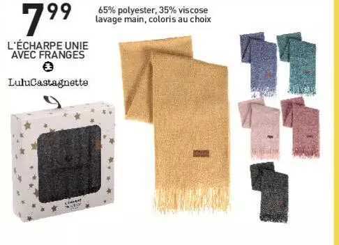 l'écharpe unie avec franges