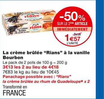 la crème brûlée "rians" à la vanille bourbon