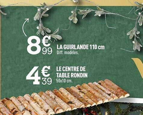La Guirlande 110 Cm, Le Centre De Table Rondin