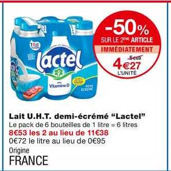 lait u.h.t. demi-écrémé "lactel"