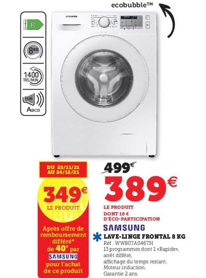 lave-linge frontal 8 kg samsung