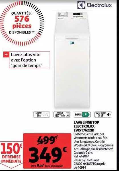 lave linge top électrolux