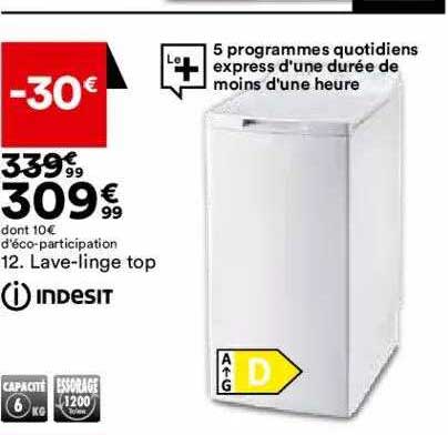 lave-linge top indesit