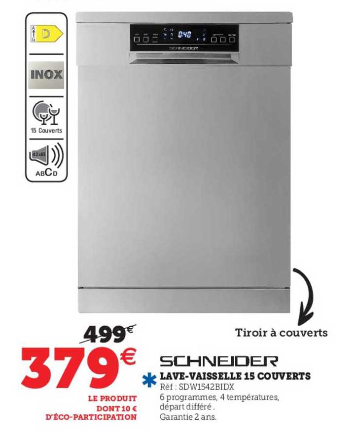 lave-vaisselle 15 couverts schneider