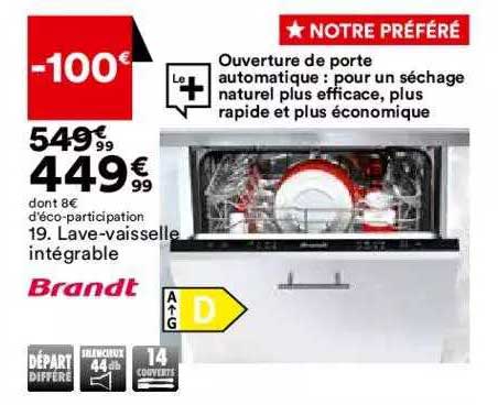 lave-vaisselle intégrable brandt