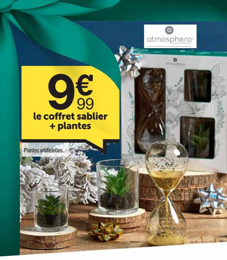 le coffret sablier + plantes