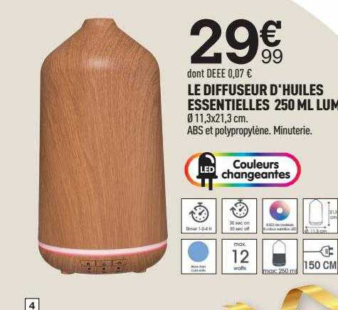 le diffuseur d'huiles essentielles 250 ml
