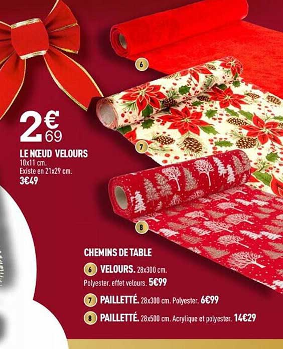 le noeud velours, chemins de table