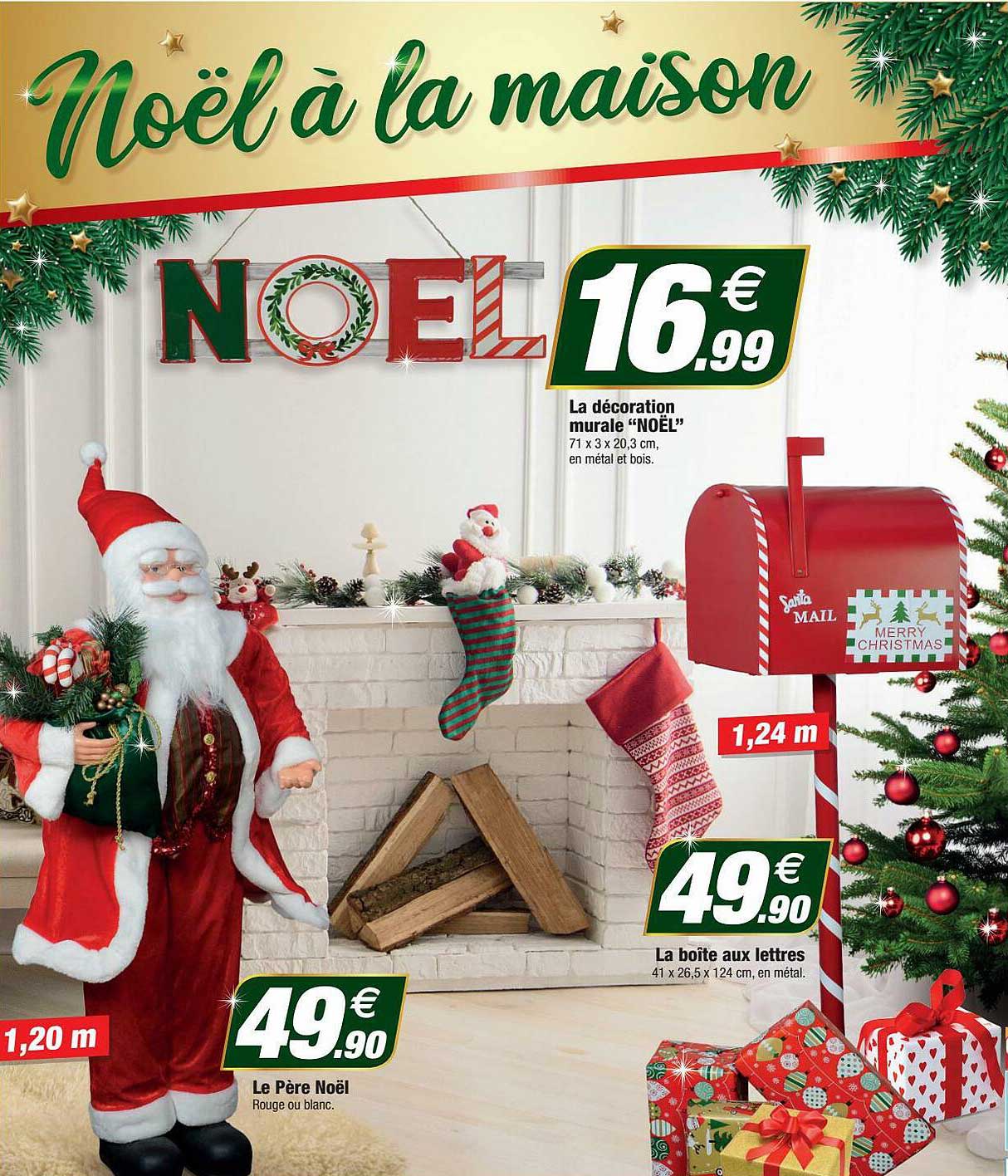 le père noël, la décoration murale "noël", la boîte aux lettres