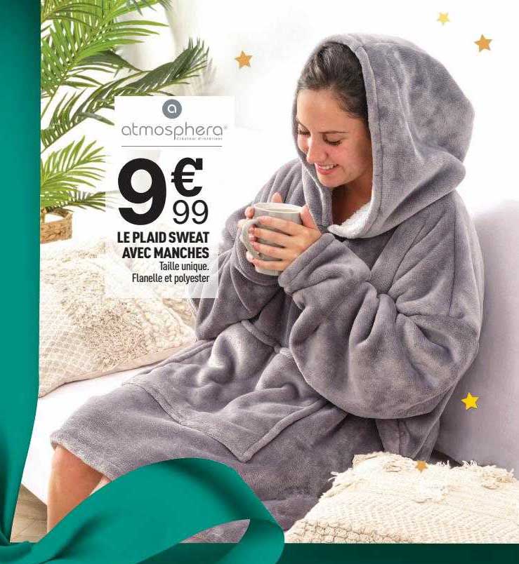 le plaid sweat avec manches atmosphera