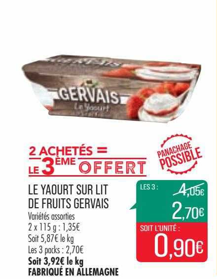 Le Yaourt Sur Lit De Fruits Gervais