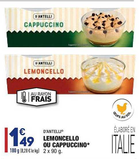 lemoncello ou cappuccino