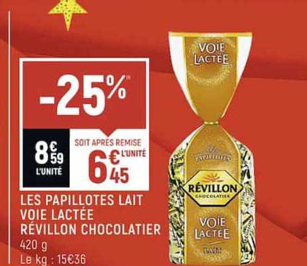 les papillotes lait voie lactée révillon chocolatier