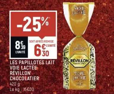 les papillotes lait voie lactée révillon chocolatier