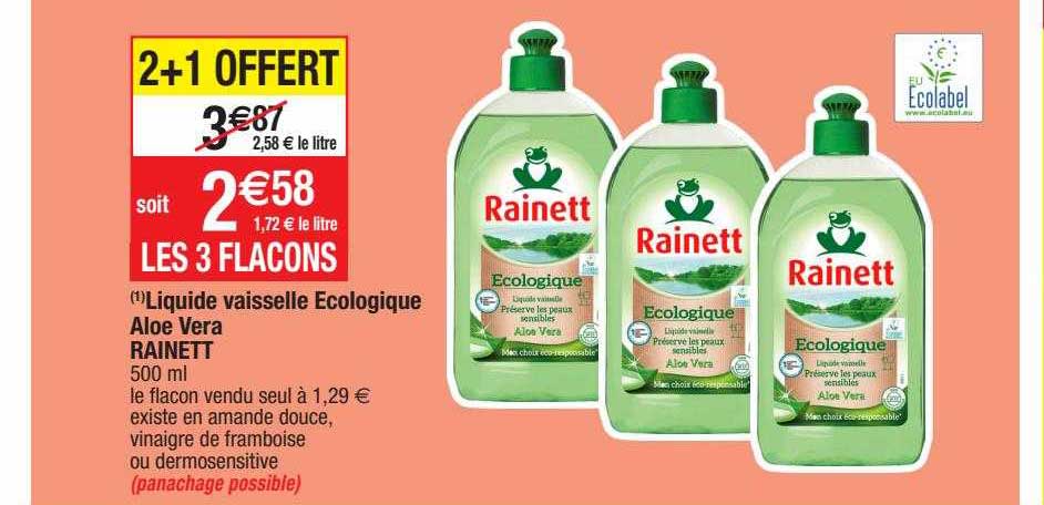 Liquide Vaisselle écologique Aloé Vera Rainett