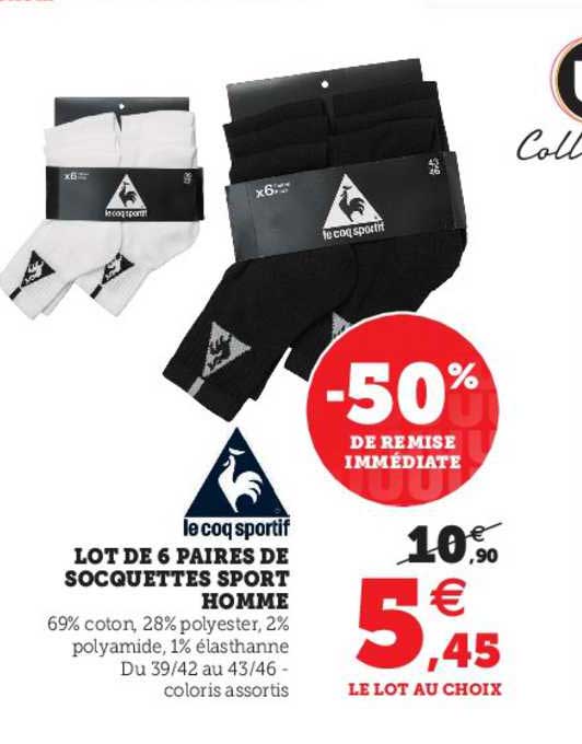 Lot De 3 Paires De Socquettes Sport Homme Le Coq Sportif