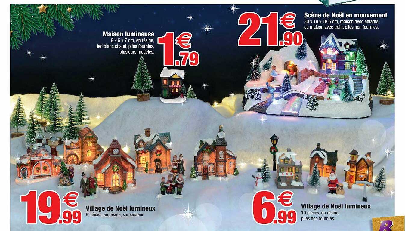 Maison Lumineuse, Scène De Noël En Mouvement, Village De Noël Lumineux, Village De Noël Lumineux